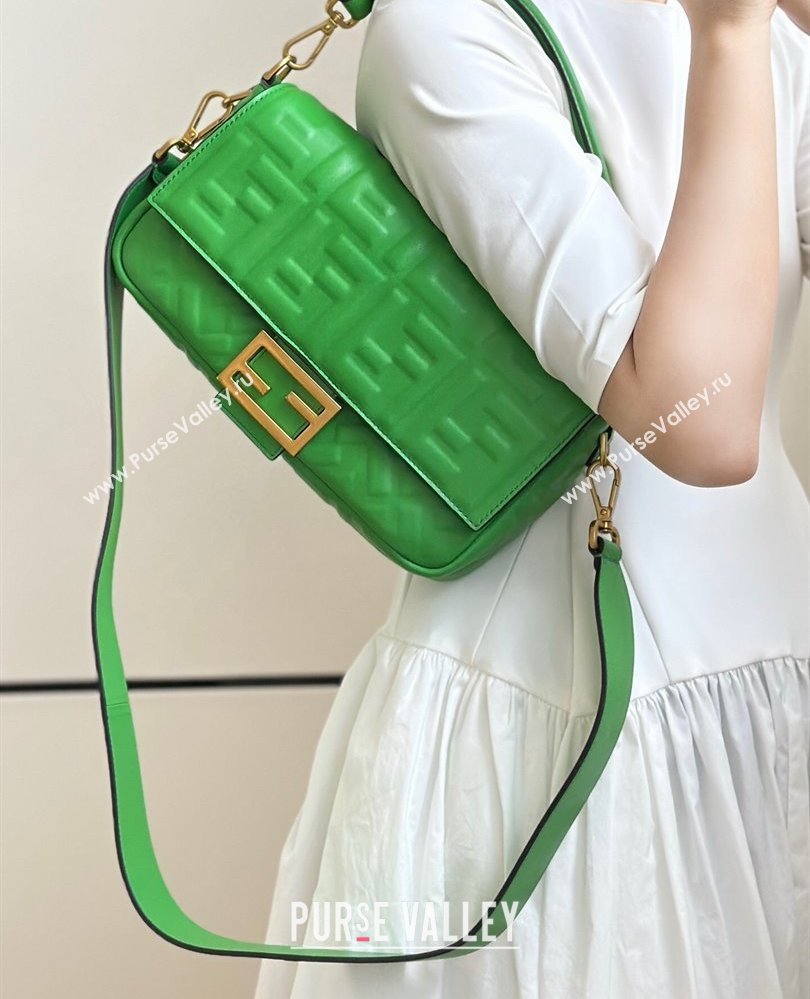 Fendi Baguette Medium Nappa Leather Bag 0135M Green 2025 0807 (CL-250807004)