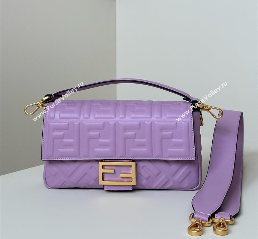 Fendi Baguette Medium Nappa Leather Bag 0135M Purple 2025 0807 (CL-250807005)