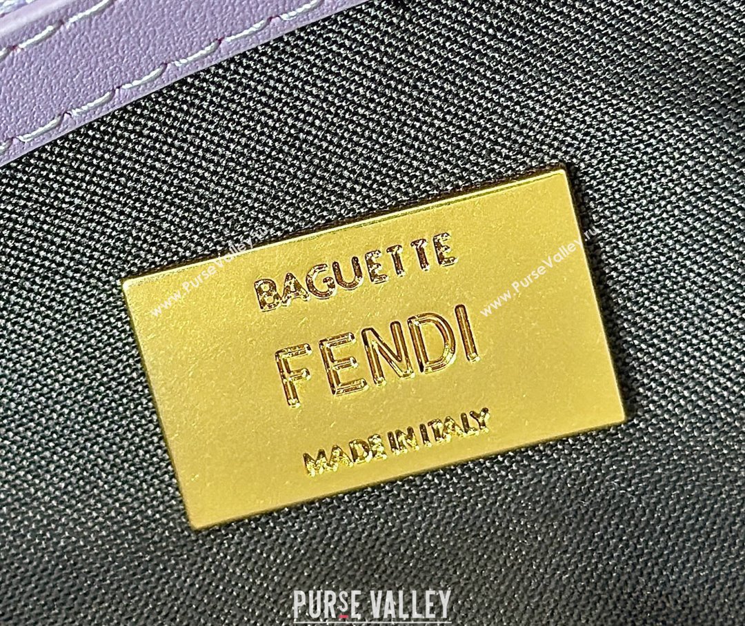Fendi Baguette Medium Nappa Leather Bag 0135M Purple 2025 0807 (CL-250807005)