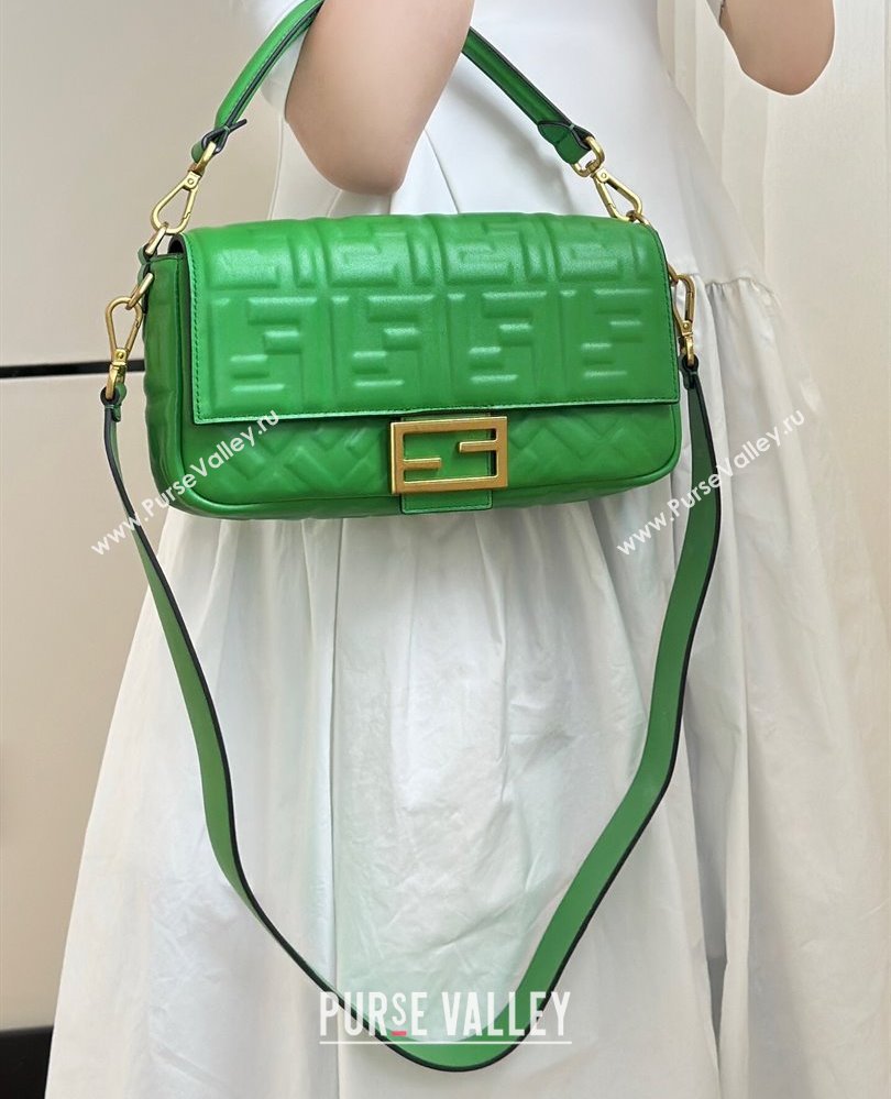 Fendi Baguette Medium Nappa Leather Bag 0135M Green 2025 0807 (CL-250807004)