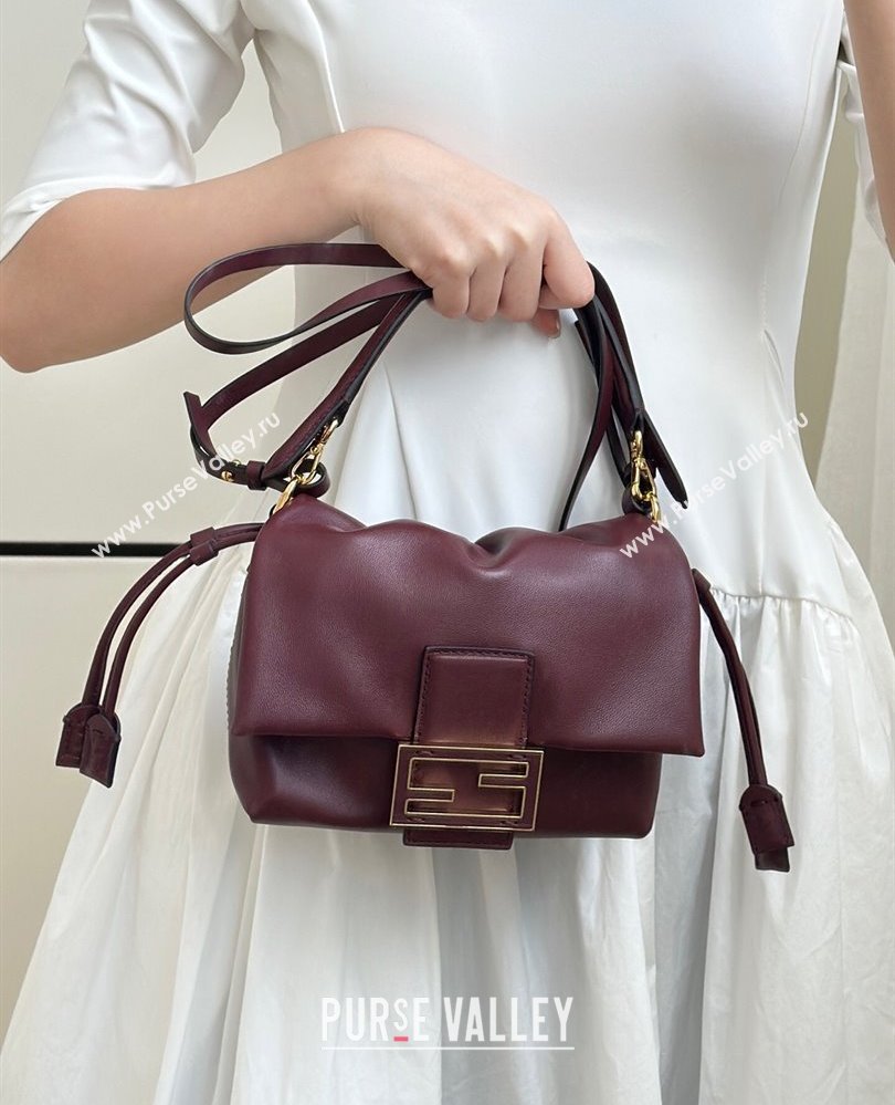 Fendi Mamma Baguette Small Bag in Nappa Leather Dark Burgundy 2025 8677S (CL-250807022)