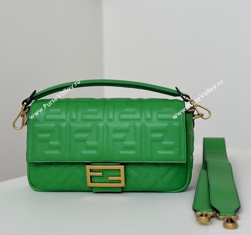 Fendi Baguette Medium Nappa Leather Bag 0135M Green 2025 0807 (CL-250807004)