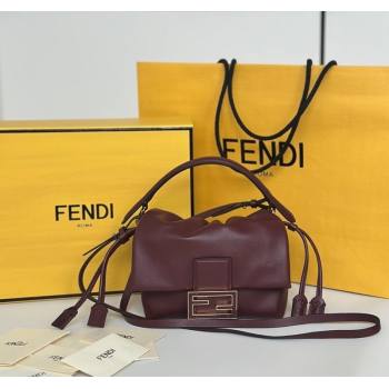 Fendi Mamma Baguette Small Bag in Nappa Leather Dark Burgundy 2025 8677S (CL-250807022)