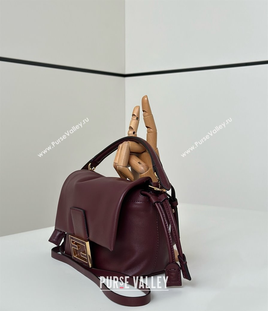 Fendi Mamma Baguette Small Bag in Nappa Leather Dark Burgundy 2025 8677S (CL-250807022)