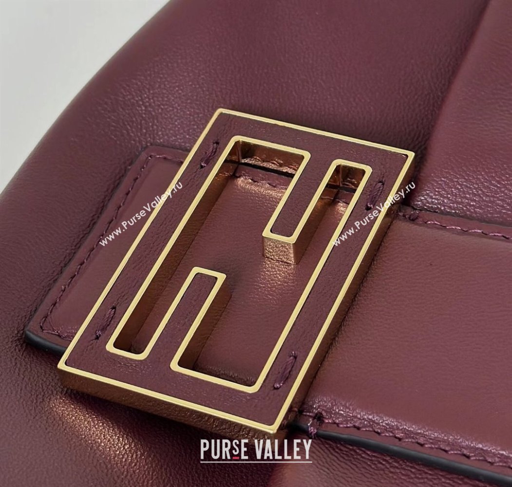 Fendi Mamma Baguette Small Bag in Nappa Leather Dark Burgundy 2025 8677S (CL-250807022)