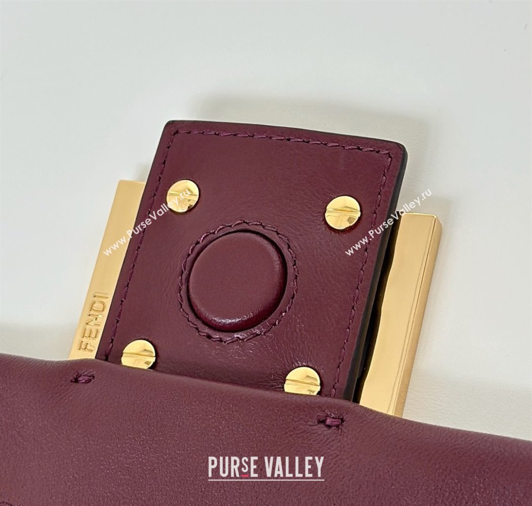 Fendi Mamma Baguette Small Bag in Nappa Leather Dark Burgundy 2025 8677S (CL-250807022)