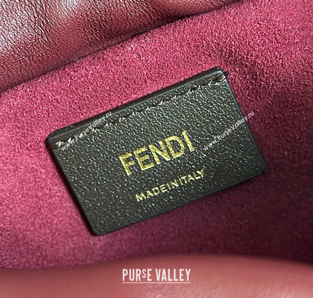 Fendi Mamma Baguette Small Bag in Nappa Leather Dark Burgundy 2025 8677S (CL-250807022)