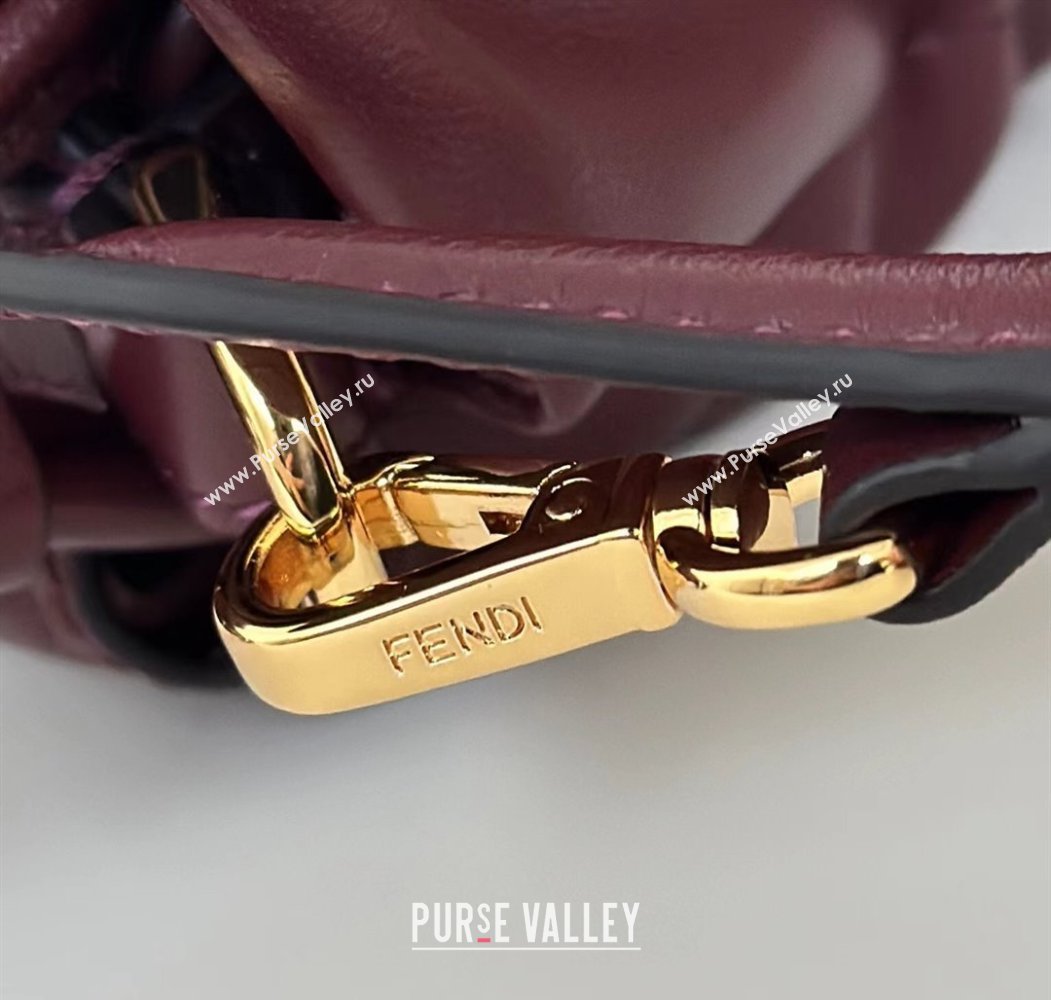 Fendi Mamma Baguette Small Bag in Nappa Leather Dark Burgundy 2025 8677S (CL-250807022)