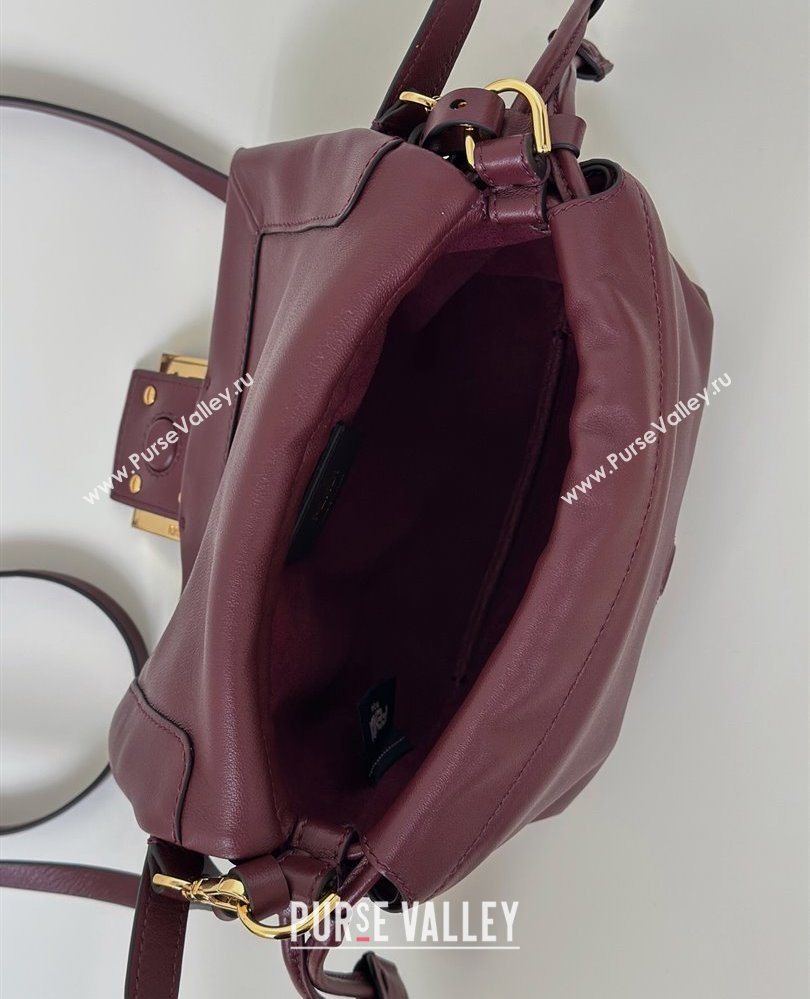 Fendi Mamma Baguette Small Bag in Nappa Leather Dark Burgundy 2025 8677S (CL-250807022)