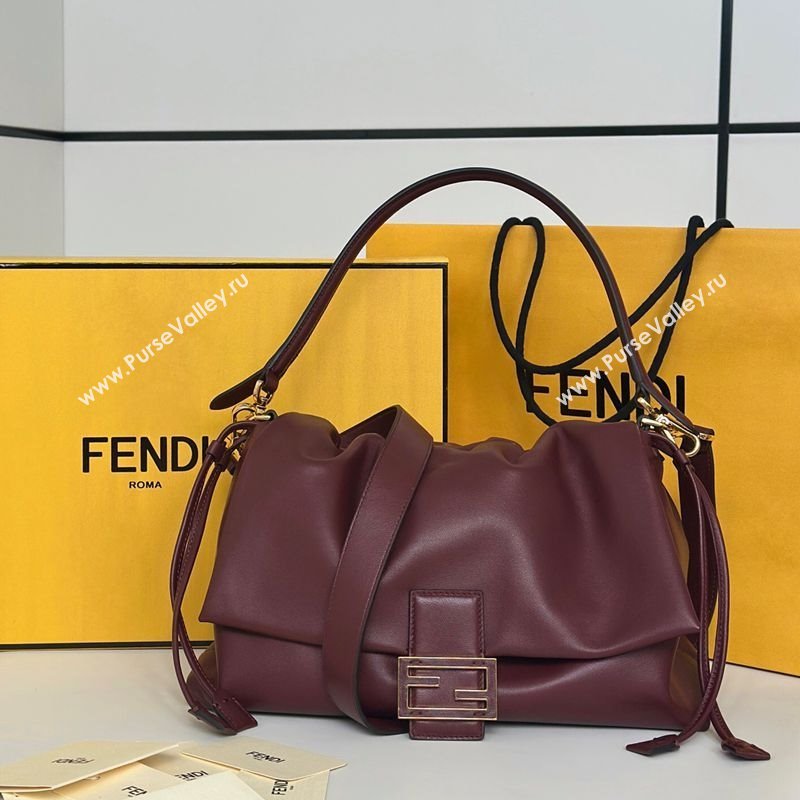 Fendi Mamma Baguette Large Bag in Nappa Leather Dark Burgundy 2025 8677L (CL-250807023)