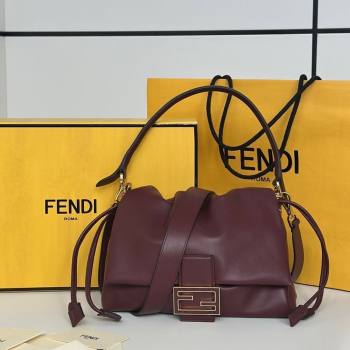 Fendi Mamma Baguette Medium Bag in Nappa Leather Dark Burgundy 2025 8677M (CL-250807024)