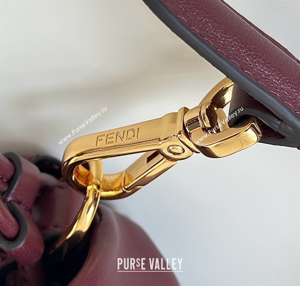 Fendi Mamma Baguette Medium Bag in Nappa Leather Dark Burgundy 2025 8677M (CL-250807024)