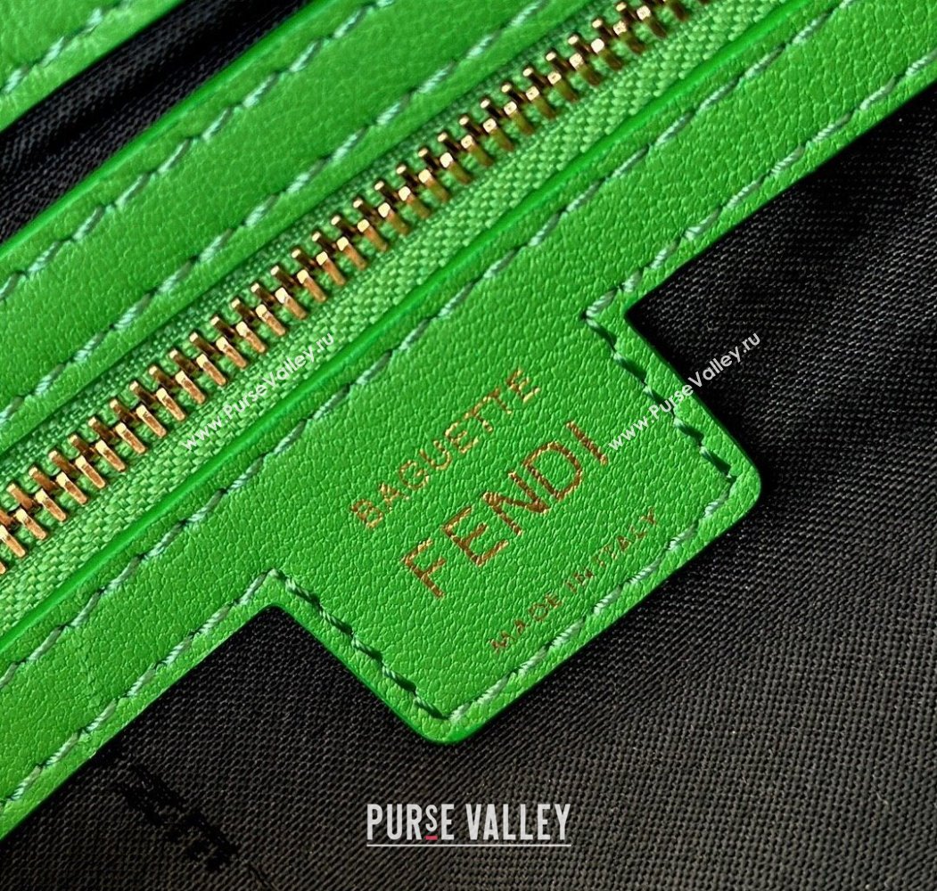 Fendi Baguette Medium Nappa Leather Bag 0135M Green 2025 0807 (CL-250807004)