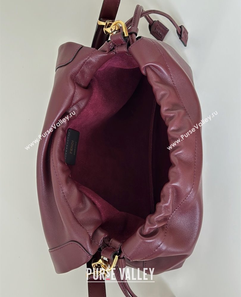 Fendi Mamma Baguette Medium Bag in Nappa Leather Dark Burgundy 2025 8677M (CL-250807024)