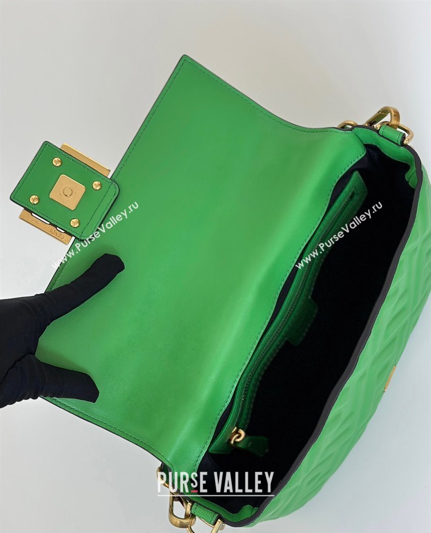 Fendi Baguette Medium Nappa Leather Bag 0135M Green 2025 0807 (CL-250807004)