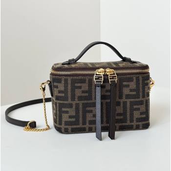 Fendi Vanity Mini Bag in Tobacco brown FF jacquard fabric 2025 8686A (CL-250807003)