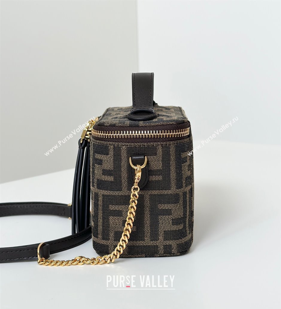 Fendi Vanity Mini Bag in Tobacco brown FF jacquard fabric 2025 8686A (CL-250807003)