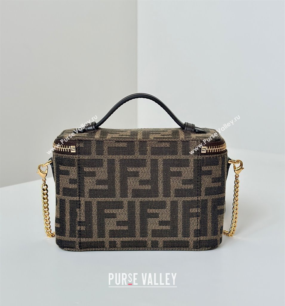 Fendi Vanity Mini Bag in Tobacco brown FF jacquard fabric 2025 8686A (CL-250807003)
