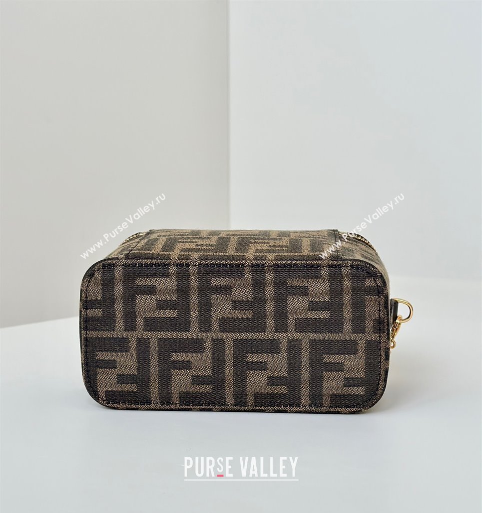 Fendi Vanity Mini Bag in Tobacco brown FF jacquard fabric 2025 8686A (CL-250807003)