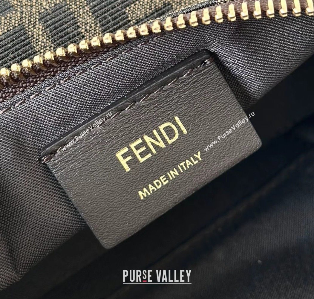 Fendi Vanity Mini Bag in Tobacco brown FF jacquard fabric 2025 8686A (CL-250807003)