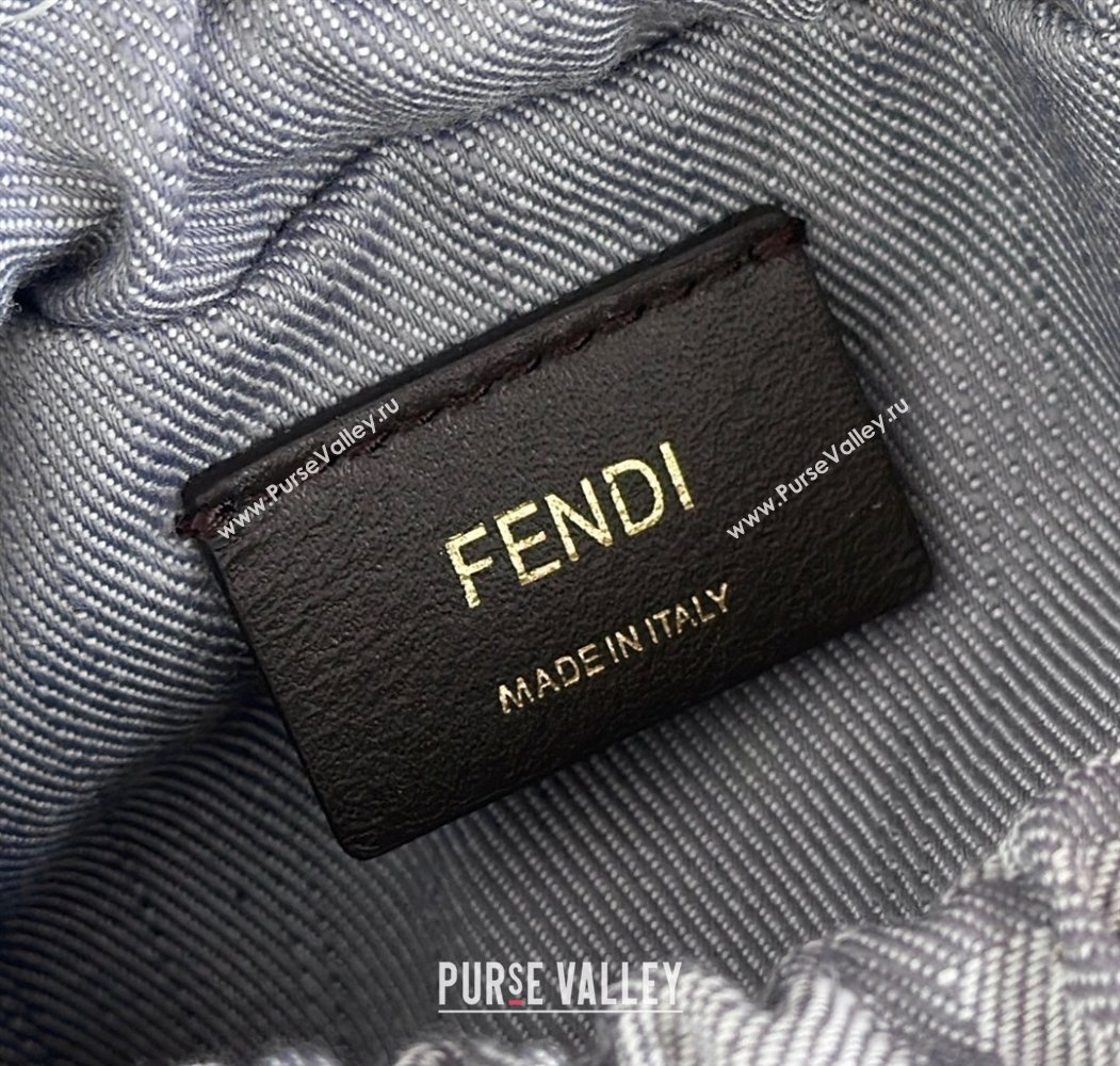Fendi Mamma Baguette Small Bag in Blue denim-effect FF jacquard 2025 8677S (CL-250807025)