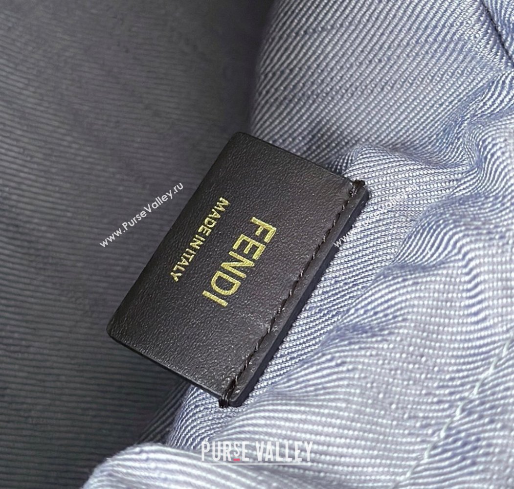 Fendi Mamma Baguette Medium Bag in Blue denim-effect FF jacquard 2025 8677M (CL-250807026)