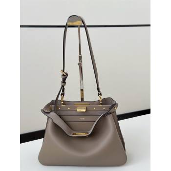 Fendi Peekaboo Soft Small Bag in Leather Dark Grey 2025 80175 (CL-250807035)