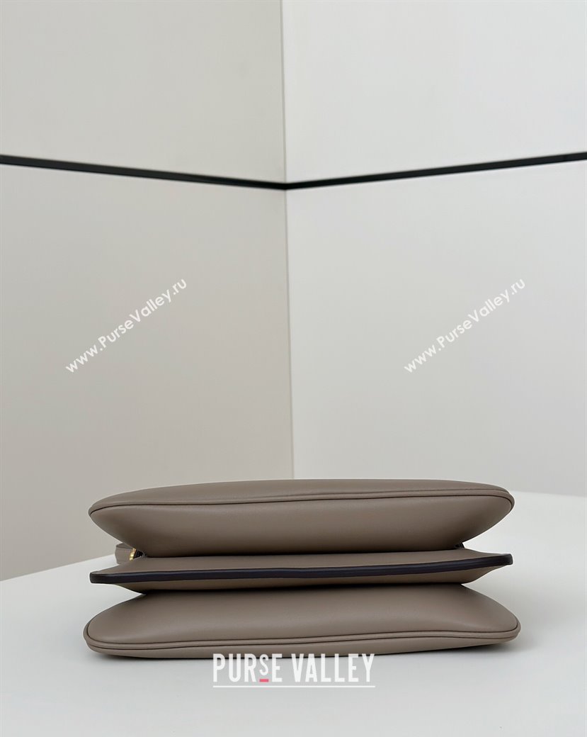 Fendi Peekaboo Soft Small Bag in Leather Dark Grey 2025 80175 (CL-250807035)