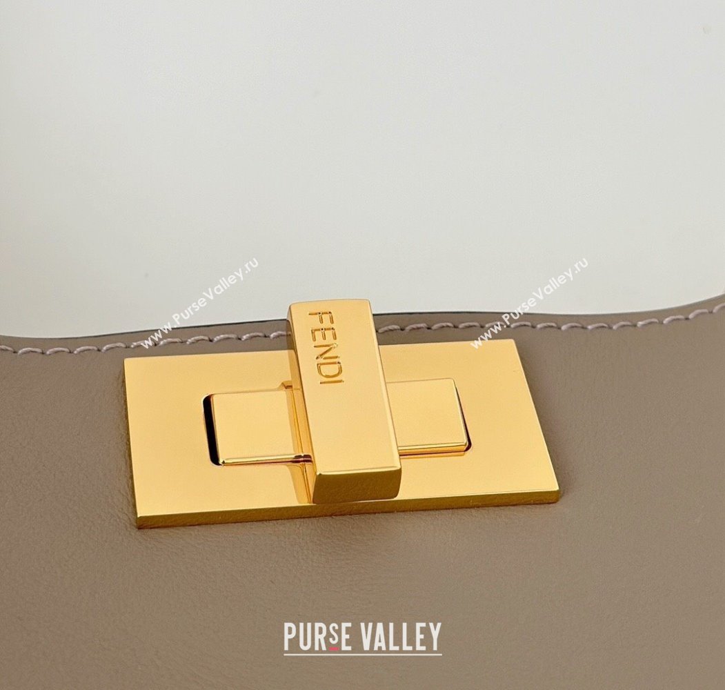 Fendi Peekaboo Soft Small Bag in Leather Dark Grey 2025 80175 (CL-250807035)