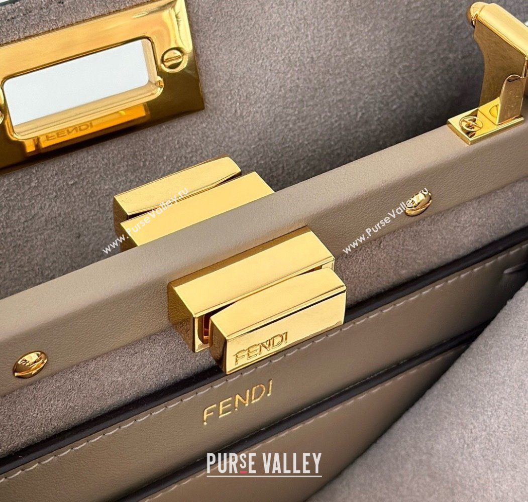 Fendi Peekaboo Soft Small Bag in Leather Dark Grey 2025 80175 (CL-250807035)