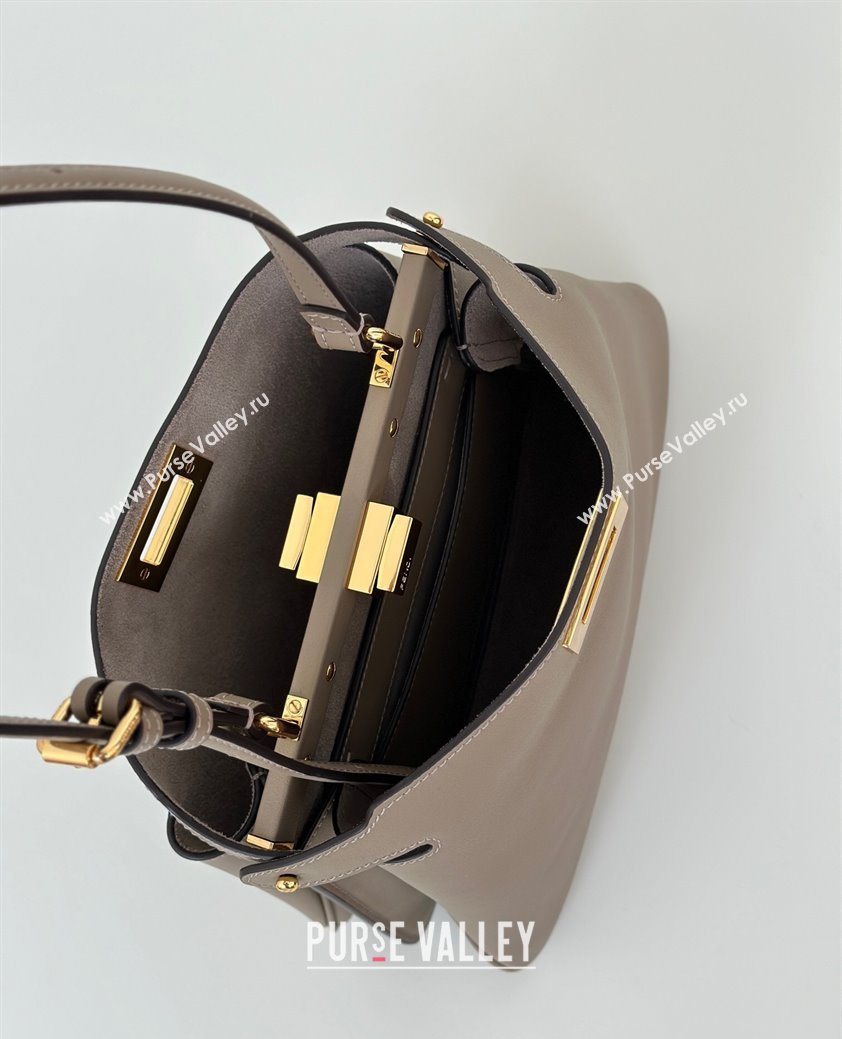 Fendi Peekaboo Soft Small Bag in Leather Dark Grey 2025 80175 (CL-250807035)