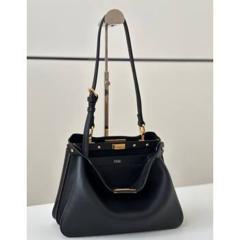 Fendi Peekaboo Soft Small Bag in Leather Black 2025 80175 (CL-250807037)