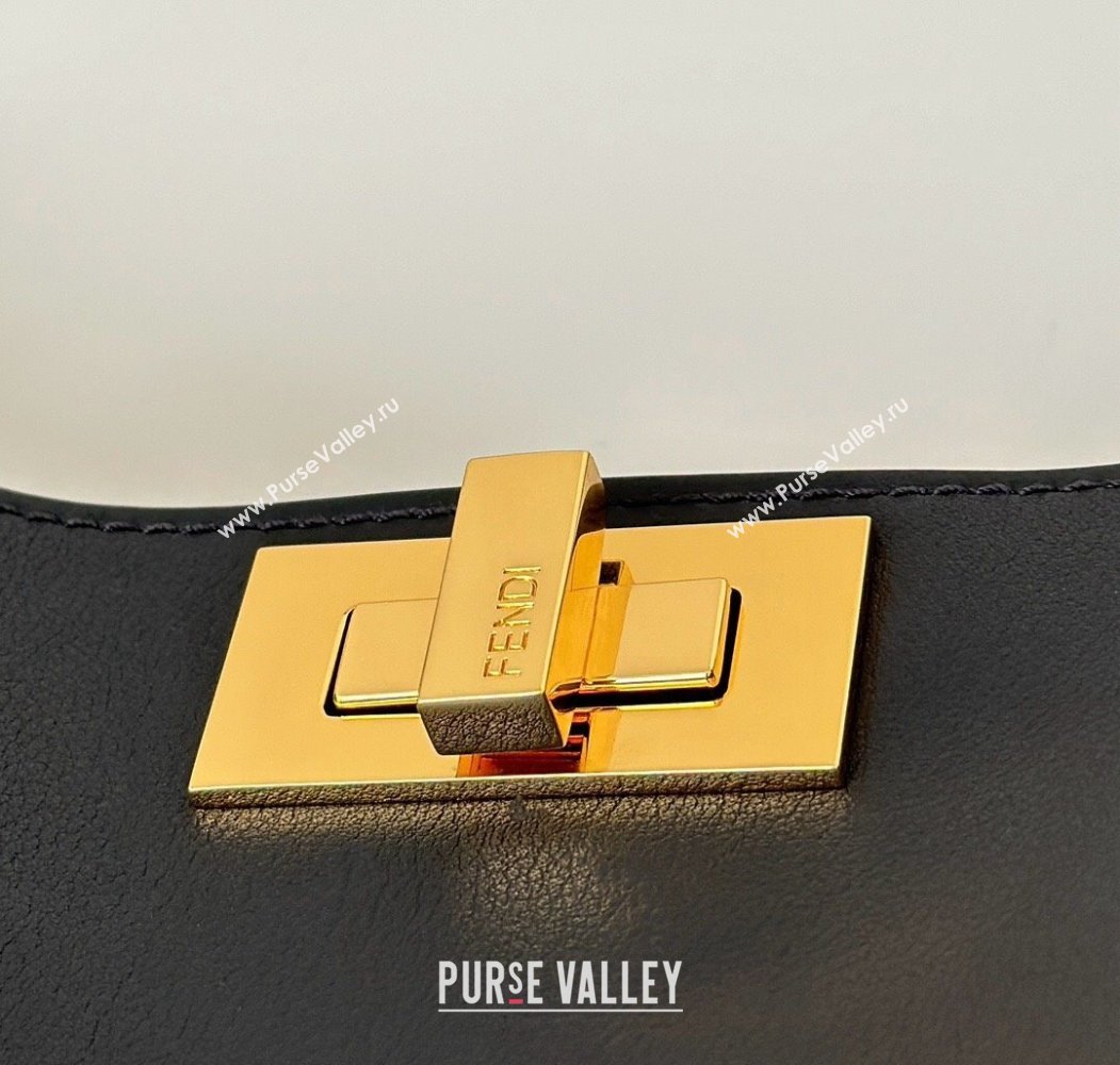 Fendi Peekaboo Soft Small Bag in Leather Black 2025 80175 (CL-250807037)