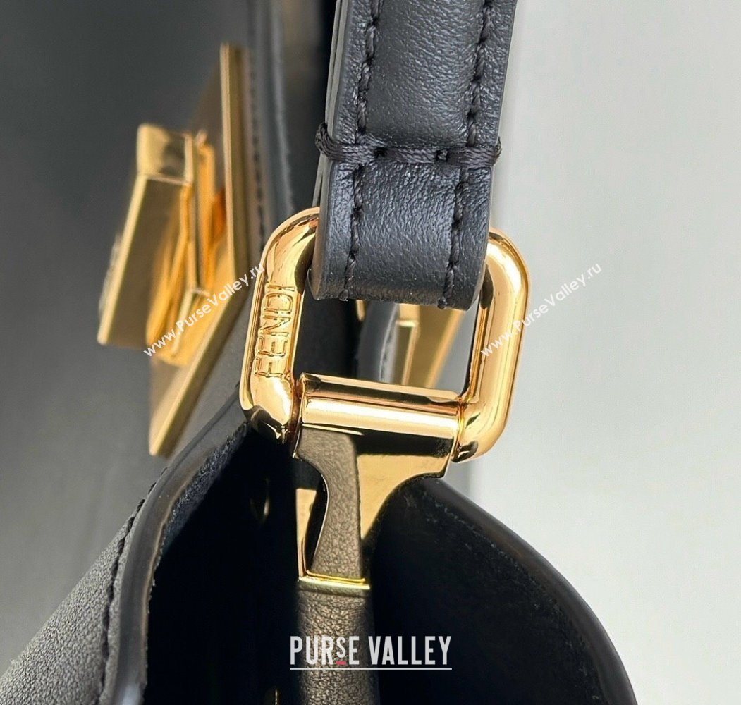 Fendi Peekaboo Soft Small Bag in Leather Black 2025 80175 (CL-250807037)