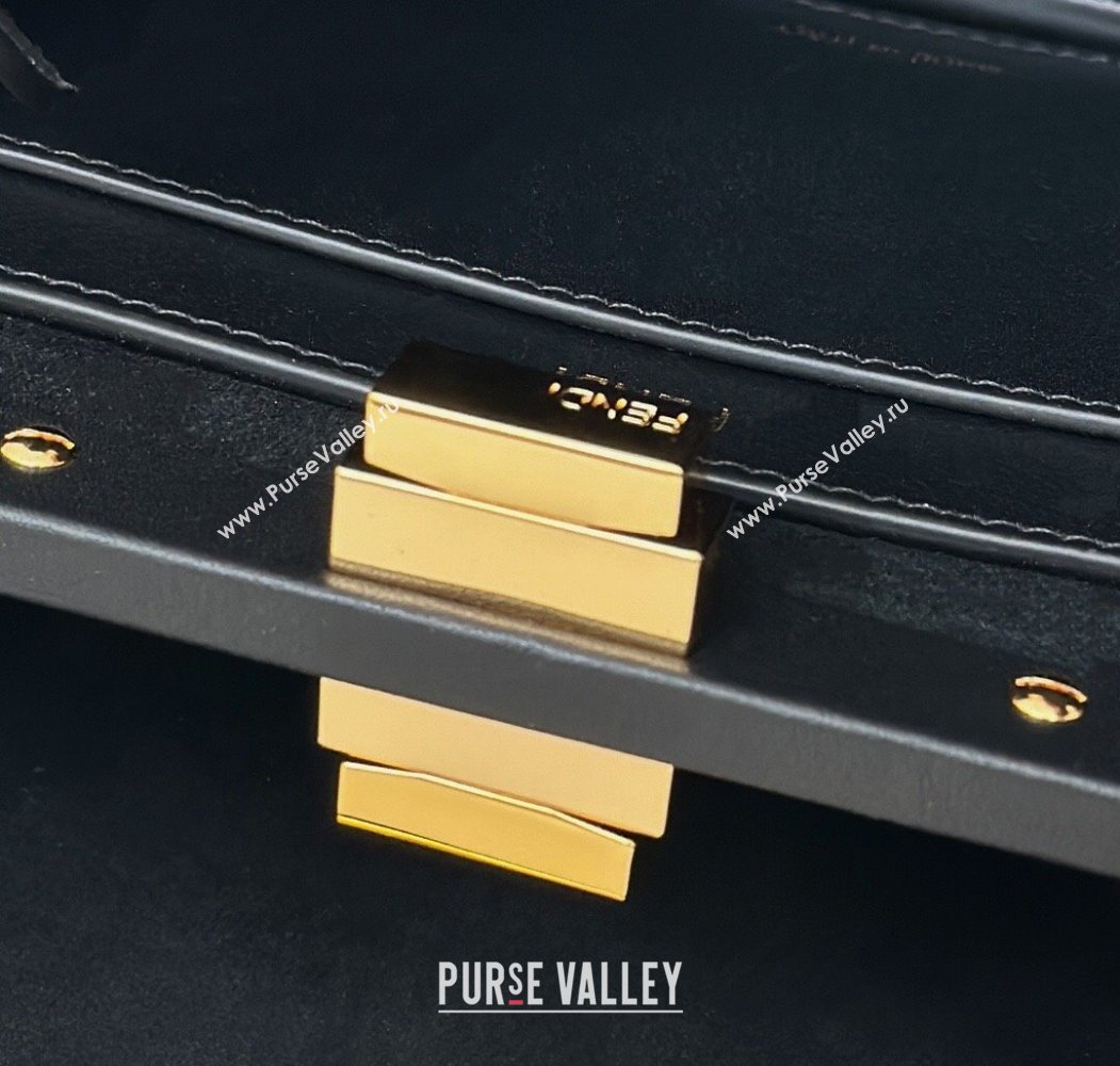 Fendi Peekaboo Soft Small Bag in Leather Black 2025 80175 (CL-250807037)