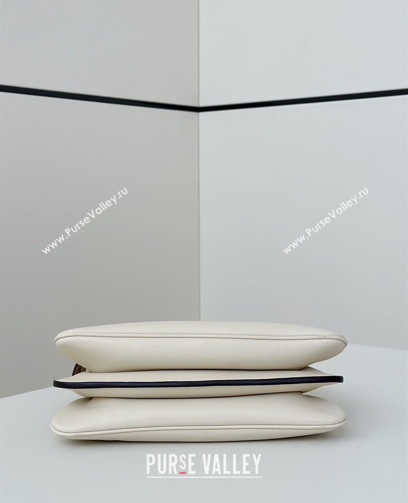 Fendi Peekaboo Soft Small Bag in Leather White 2025 80175 (CL-250807039)