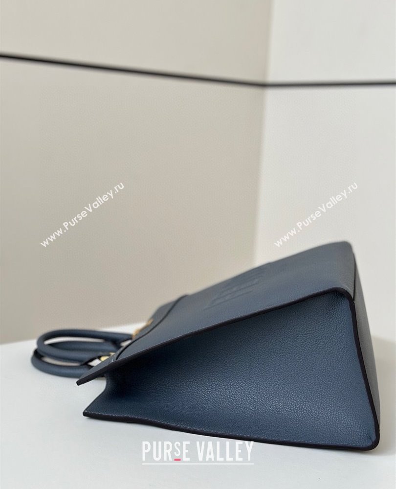 Fendi Sunshine Medium Tote Bag in Grained Leather 8636 Blue 2025 (CL-250807040)