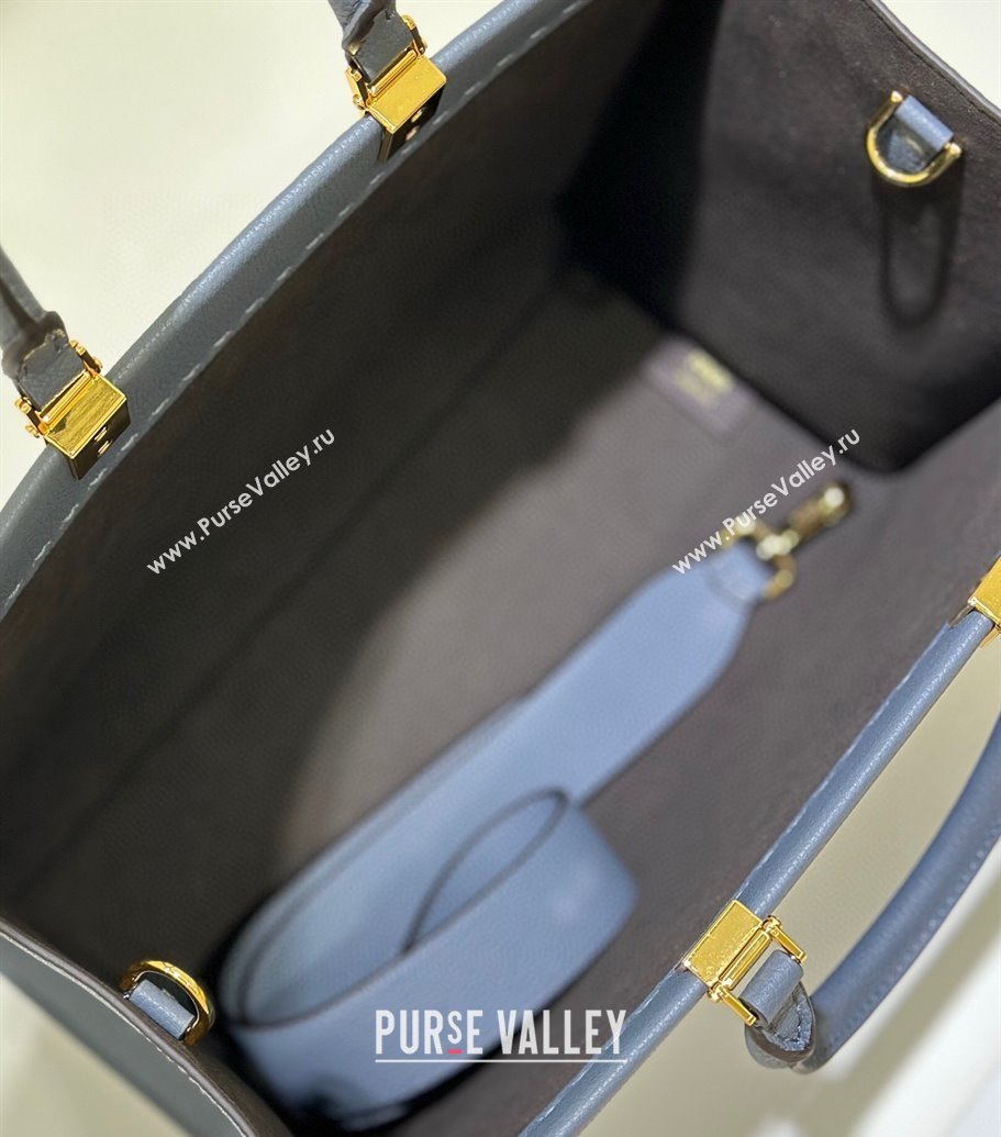 Fendi Sunshine Medium Tote Bag in Grained Leather 8636 Blue 2025 (CL-250807040)