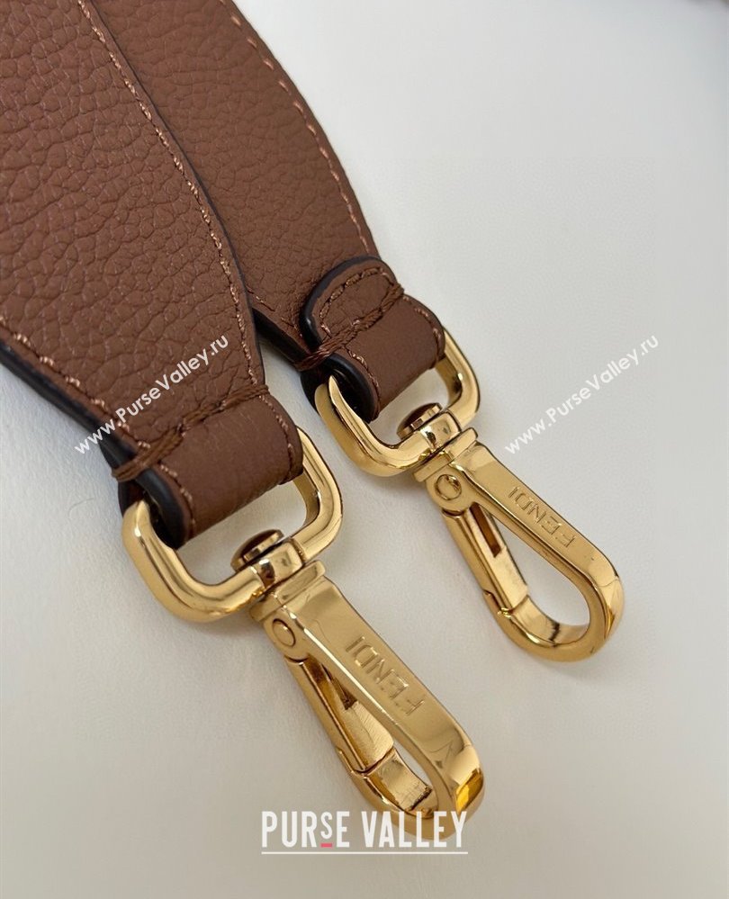 Fendi Sunshine Medium Tote Bag in Grained Leather 8636 Brown 2025 (CL-250807041)