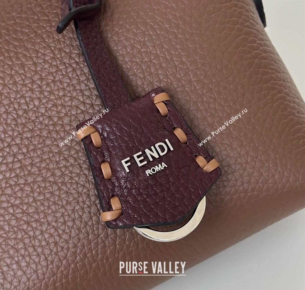 Fendi By The Way Selleria Mini Bag in Grianed Calfskin with Topstitches Dark Brown 2025 8668S (CL-250807042)