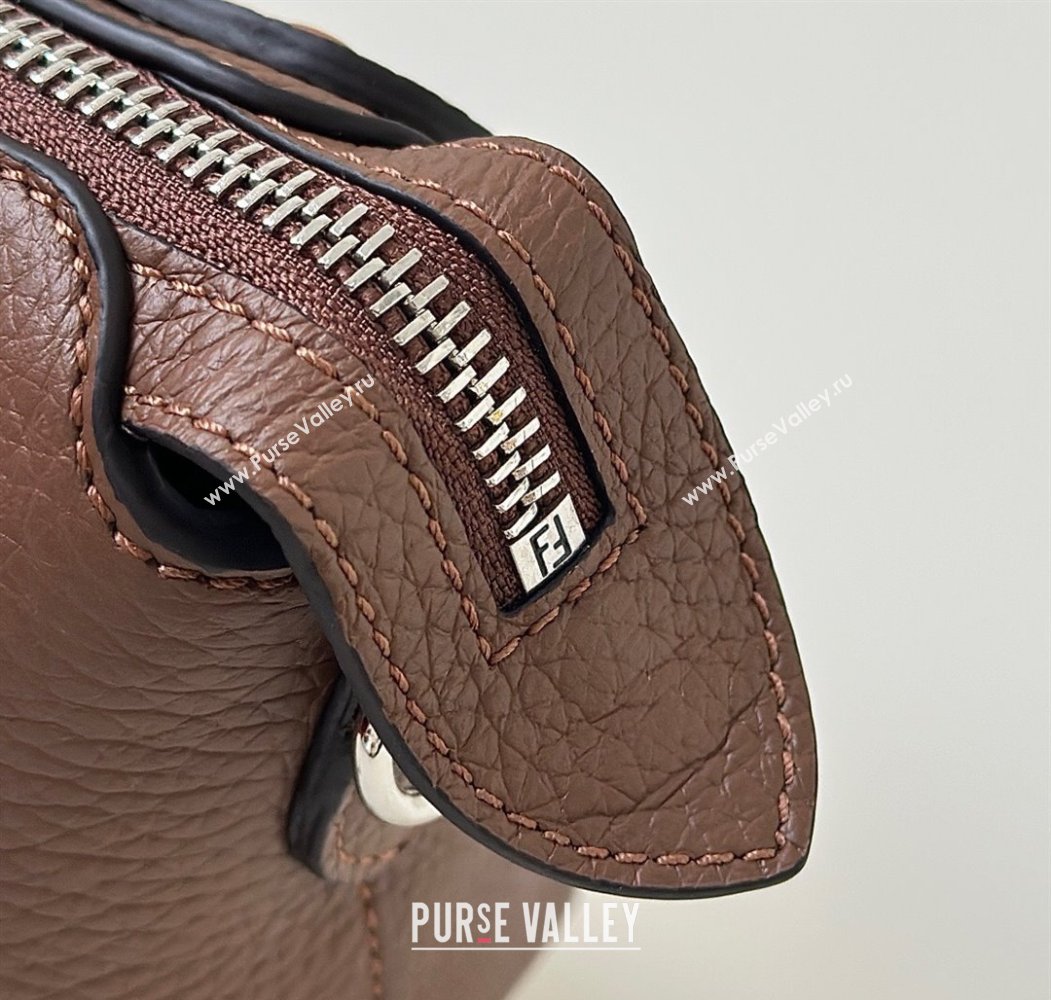 Fendi By The Way Selleria Mini Bag in Grianed Calfskin with Topstitches Dark Brown 2025 8668S (CL-250807042)