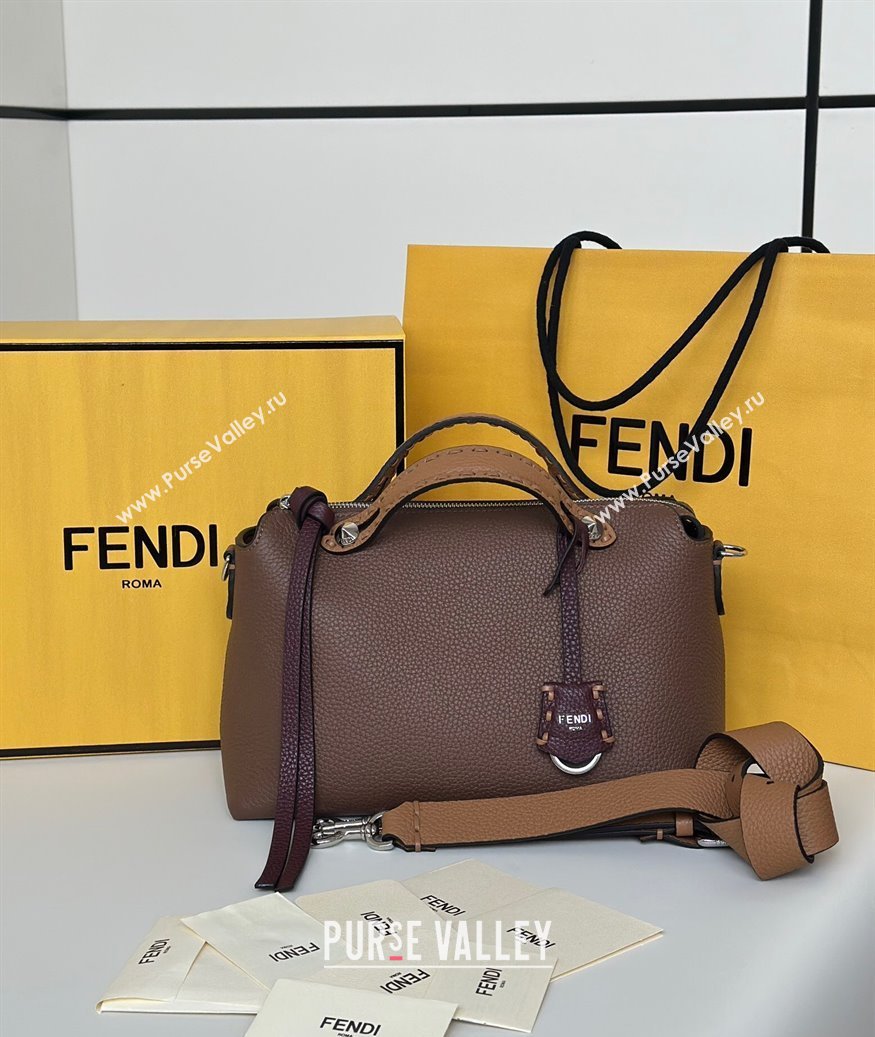 Fendi By The Way Selleria Medium Bag in Grianed Calfskin with Topstitches Dark Brown 2025 8668M (CL-250807043)