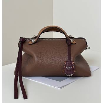 Fendi By The Way Selleria Medium Bag in Grianed Calfskin with Topstitches Dark Brown 2025 8668M (CL-250807043)