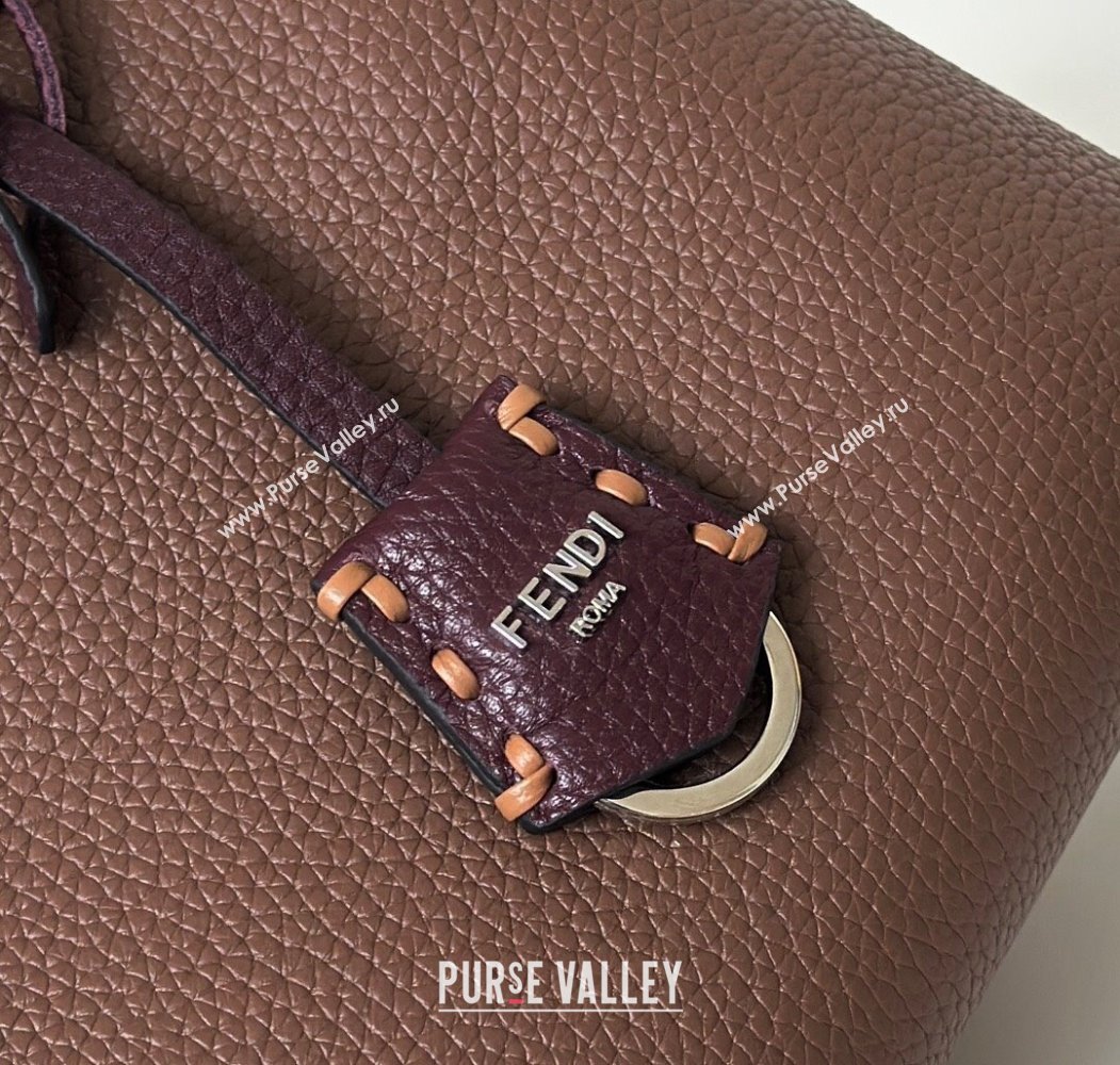Fendi By The Way Selleria Medium Bag in Grianed Calfskin with Topstitches Dark Brown 2025 8668M (CL-250807043)