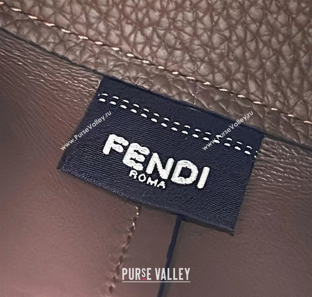 Fendi By The Way Selleria Medium Bag in Grianed Calfskin with Topstitches Dark Brown 2025 8668M (CL-250807043)