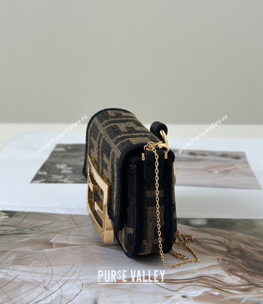 Fendi Nano Baguette Charm in Brown FF jacquard fabric 2025 8567E (CL-250930009)