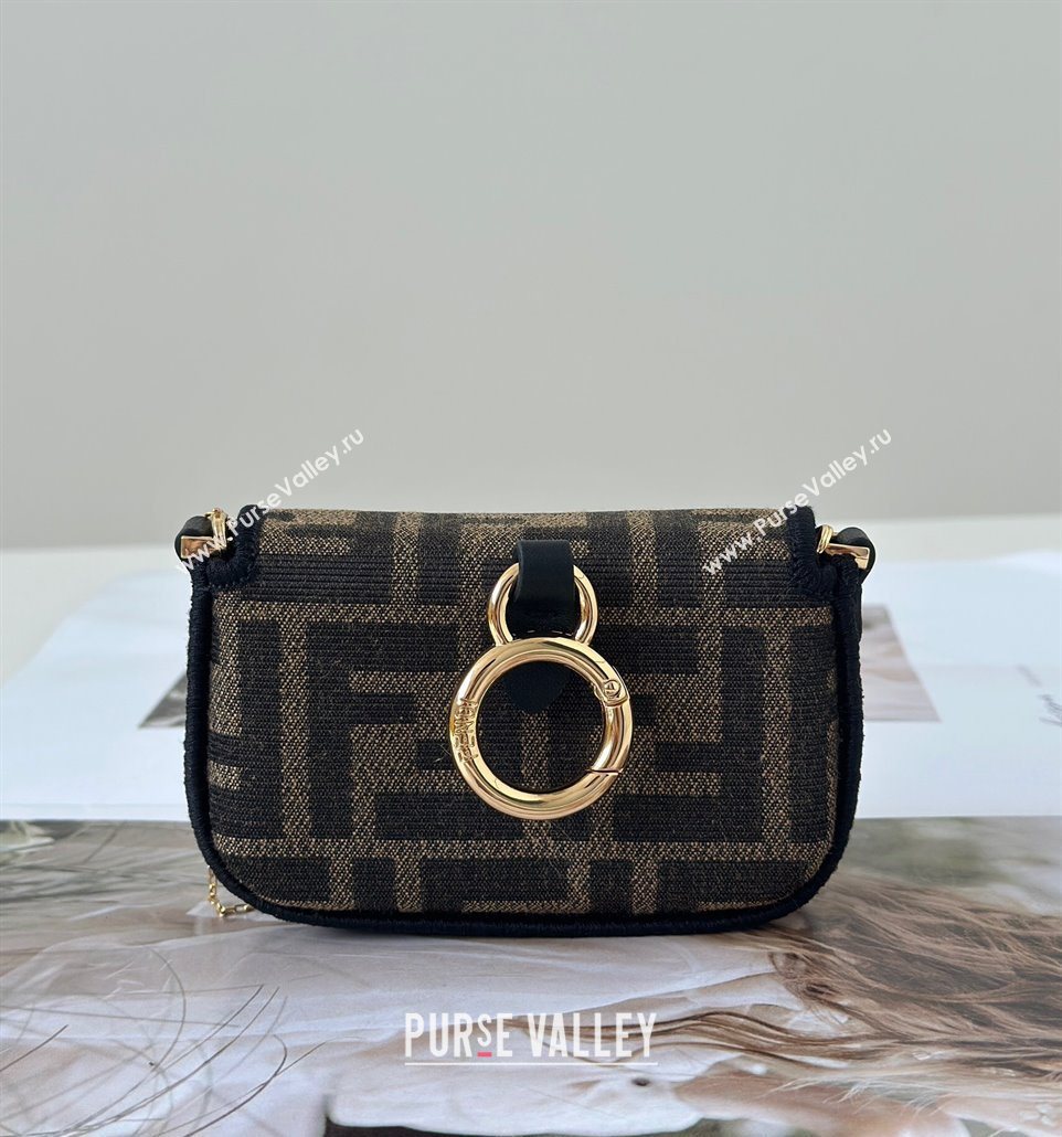 Fendi Nano Baguette Charm in Brown FF jacquard fabric 2025 8567E (CL-250930009)