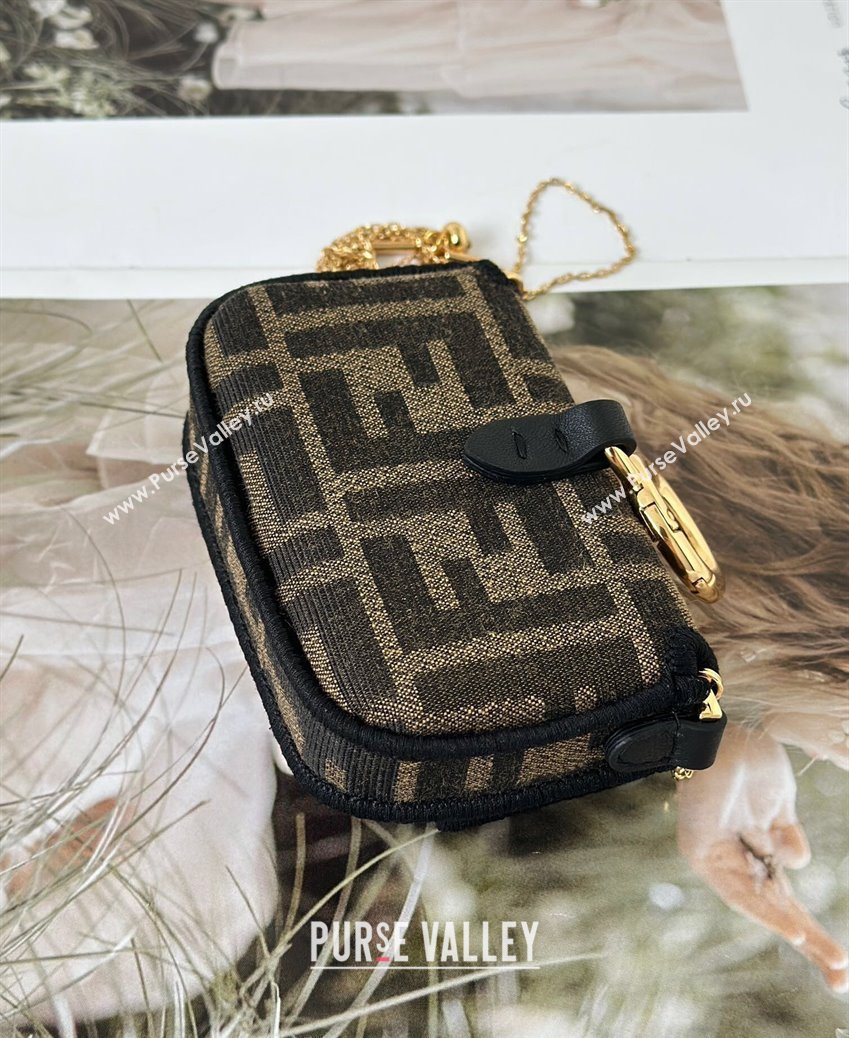Fendi Nano Baguette Charm in Brown FF jacquard fabric 2025 8567E (CL-250930009)