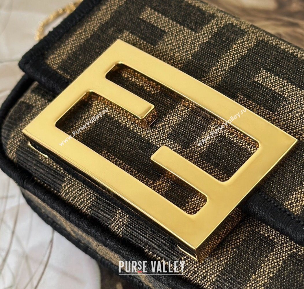 Fendi Nano Baguette Charm in Brown FF jacquard fabric 2025 8567E (CL-250930009)