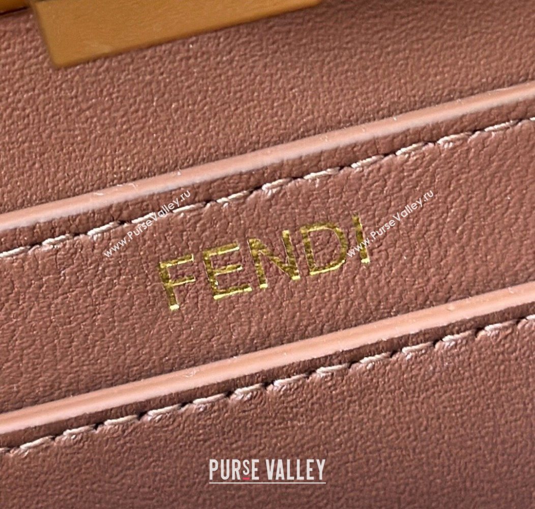 Fendi Peekaboo ISeeU Petite Bag in Blue denim-effect FF jacquard with fringes 2025 8682 (CL-250930003)